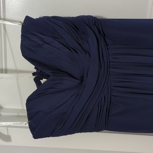 Navy Staples Bridesmaid Dress Long